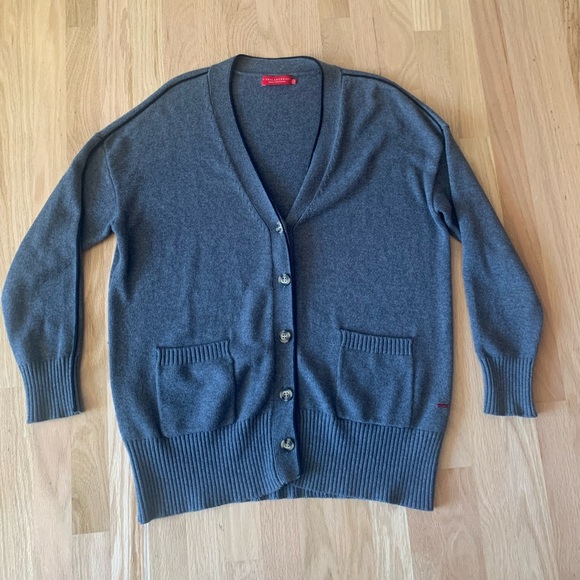 n: philanthropy  Sweater Cardigan Buttoned Gray Sz medium Cotyon Silk - Picture 1 of 7